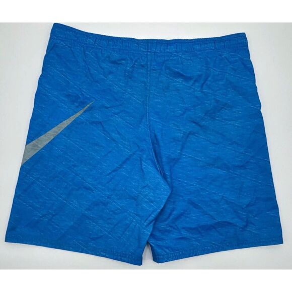 Nike Board Shorts Men's Large Blue Swin Trunks Gray Mesh Polyester EUC - Picture 2 of 6
